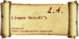 Linges Acicét névjegykártya